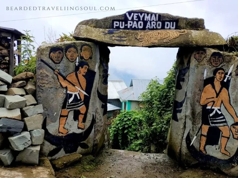 All Naga village in Kohima and surrounding areas have a traditional gate . This one is on the Manipur side