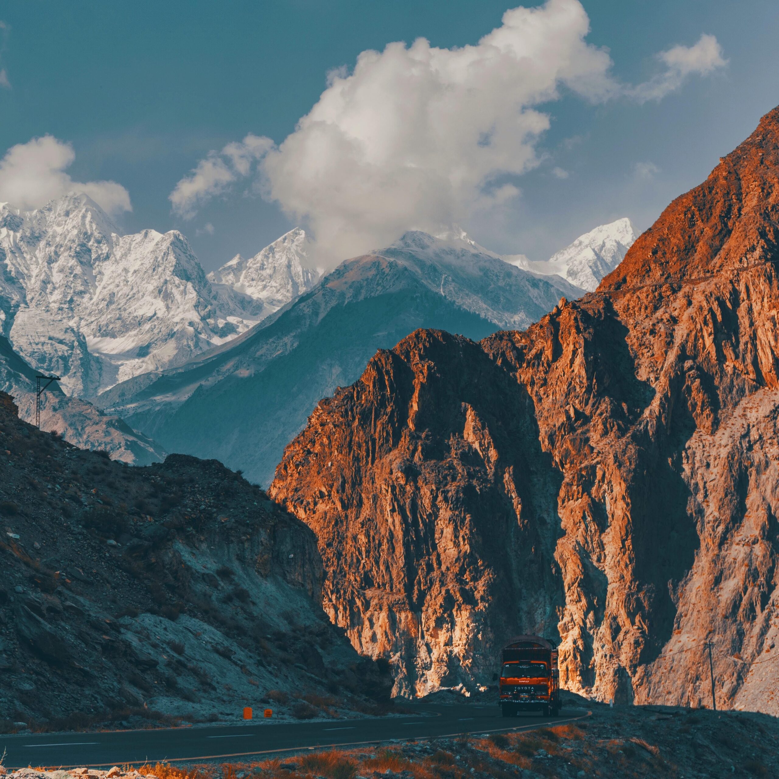 Scenic view of a mountain road Kashmir Scenic view of a mountain road Kashmir